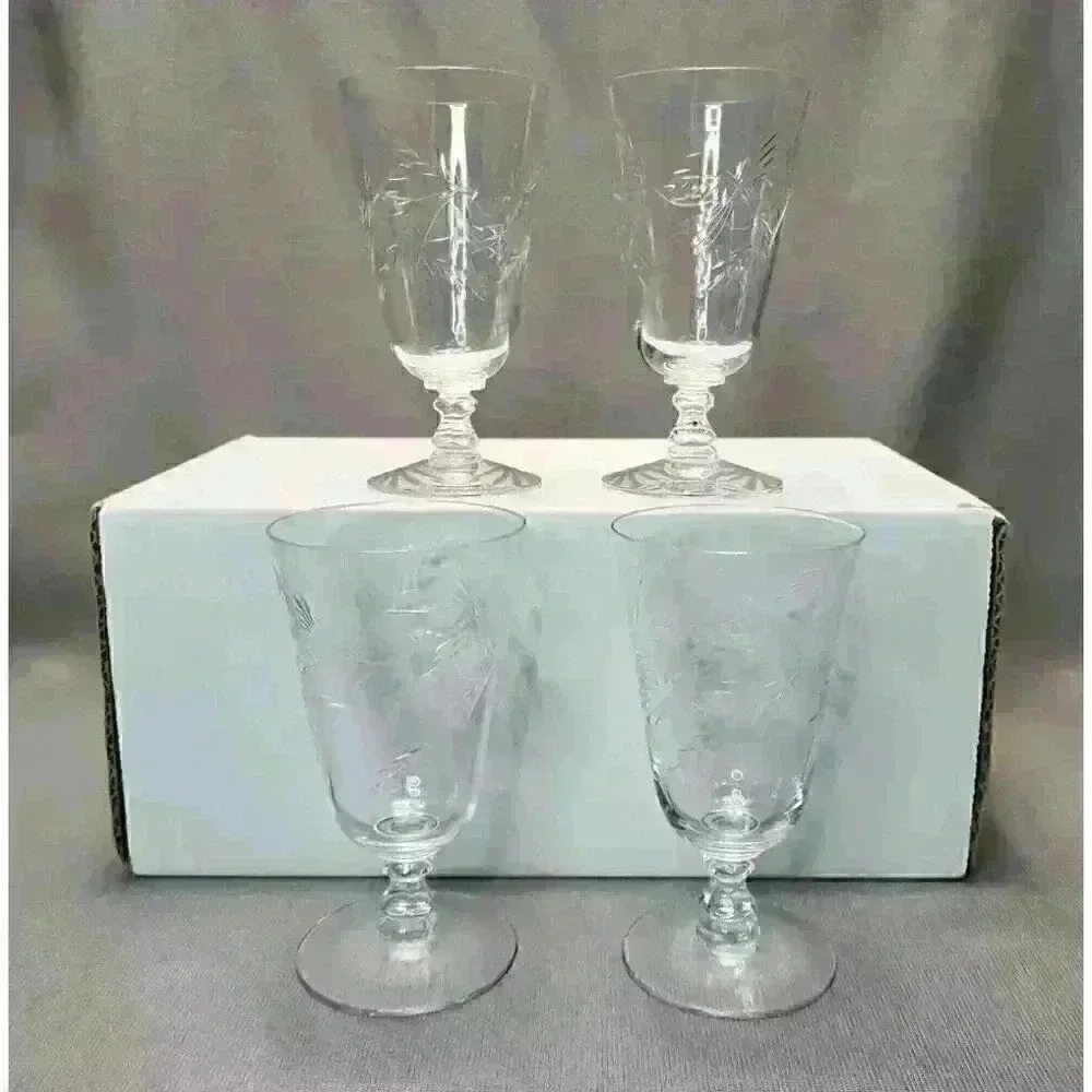 Vintage Cambridge Montrose Crystal Juice Glass Stemmed Cordials Set of 5 Glasses - Picture 2 of 4